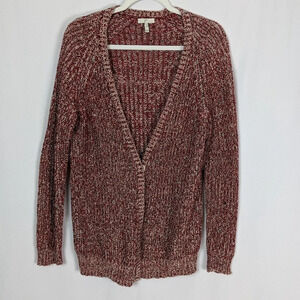 Joie Oversized Boyfriend Cardigan Sweater Marled Ribbed Chunky Knit Button Up S